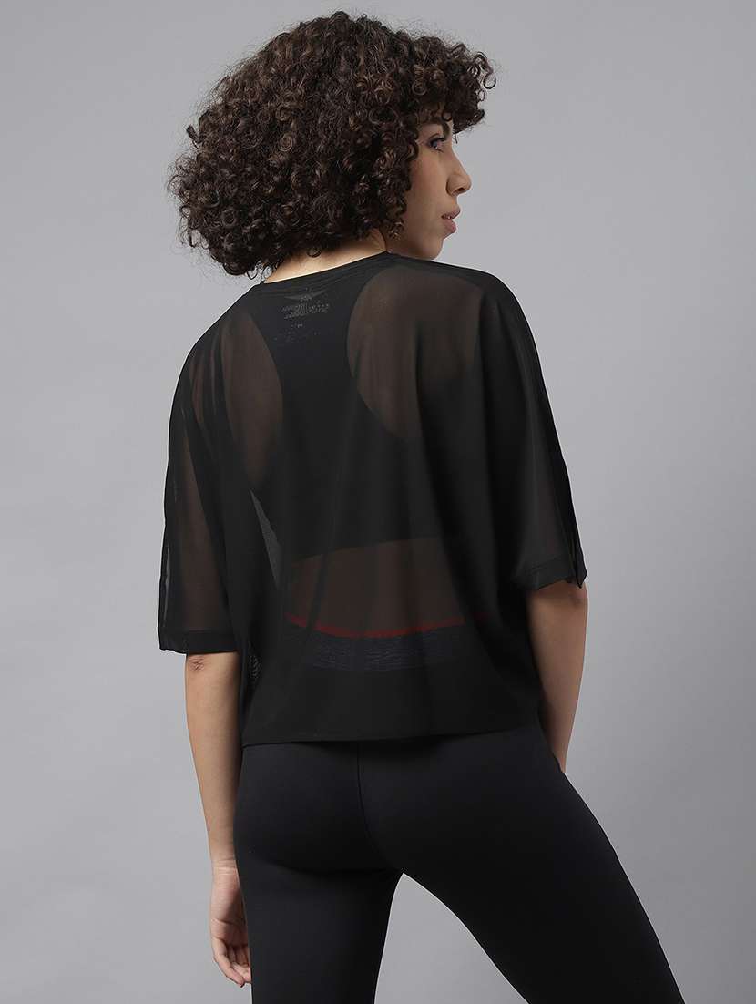 women typography printed relaxed fit dri-fit t-shirt - 21763165 -  Standard Image - 3