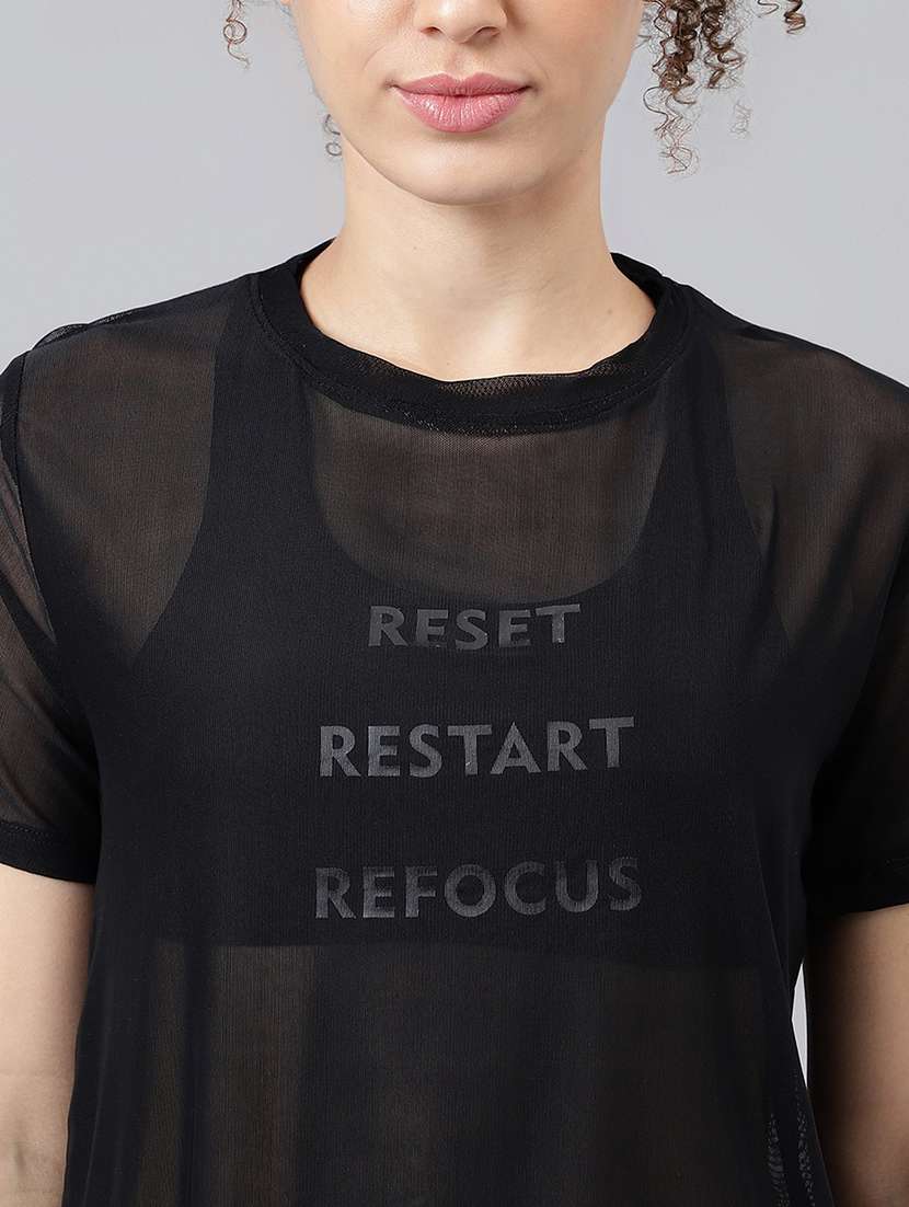 women typography printed relaxed fit dri-fit t-shirt - 21763166 -  Standard Image - 5