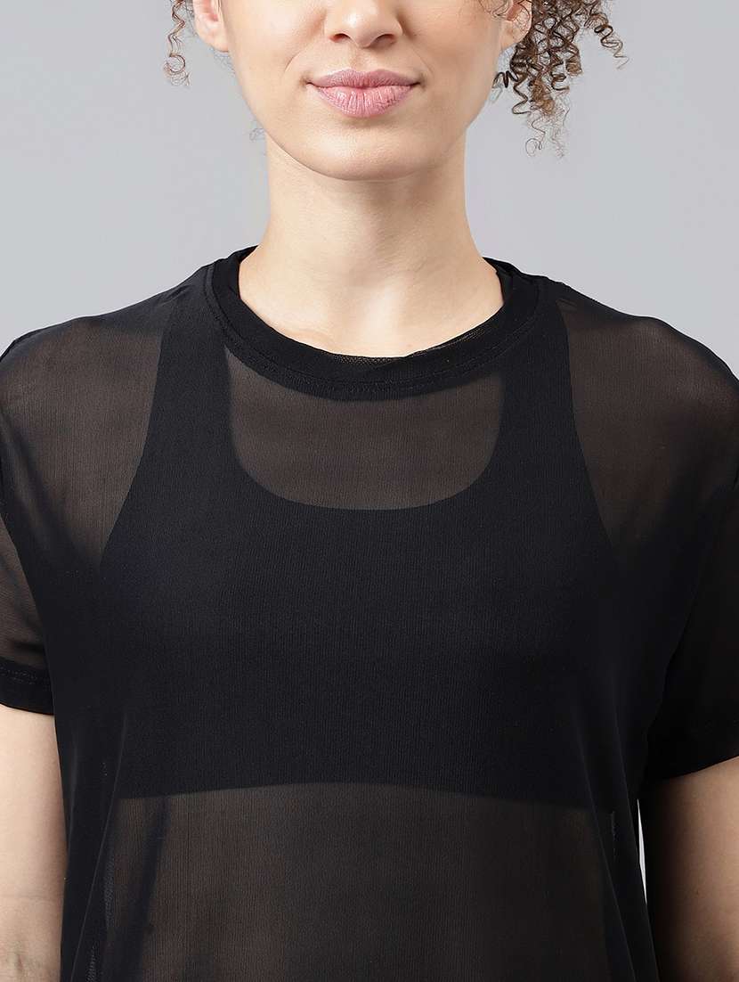 women round neck plain relaxed fit dri-fit t-shirt - 21763167 -  Standard Image - 5