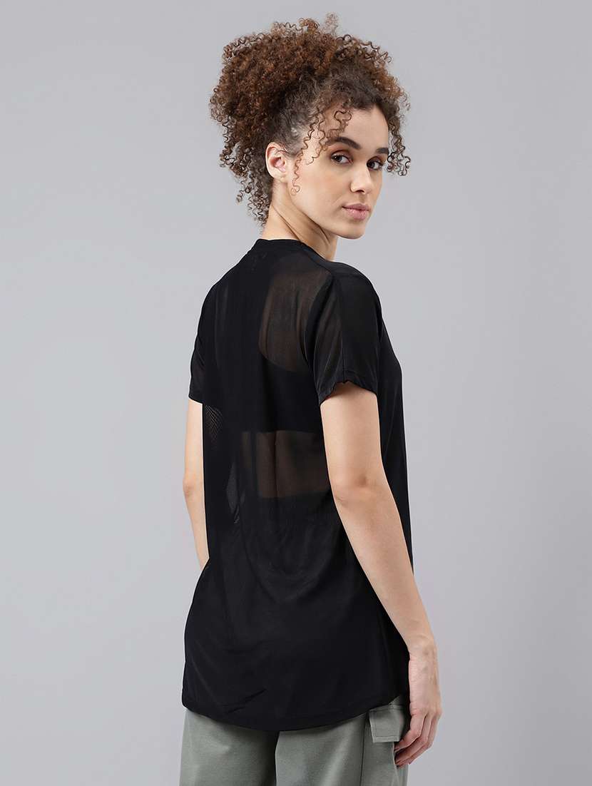 women typography printed relaxed fit dri-fit t-shirt - 21763173 -  Standard Image - 3