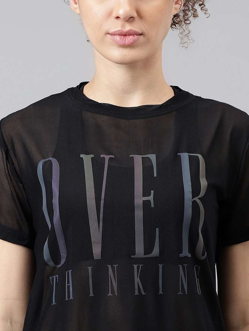 women typography printed relaxed fit dri-fit t-shirt - 21763175 -  Standard Image - 5