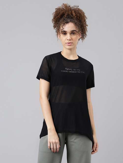 women typography printed relaxed fit dri-fit t-shirt - 21763176 -  Standard Image - 0