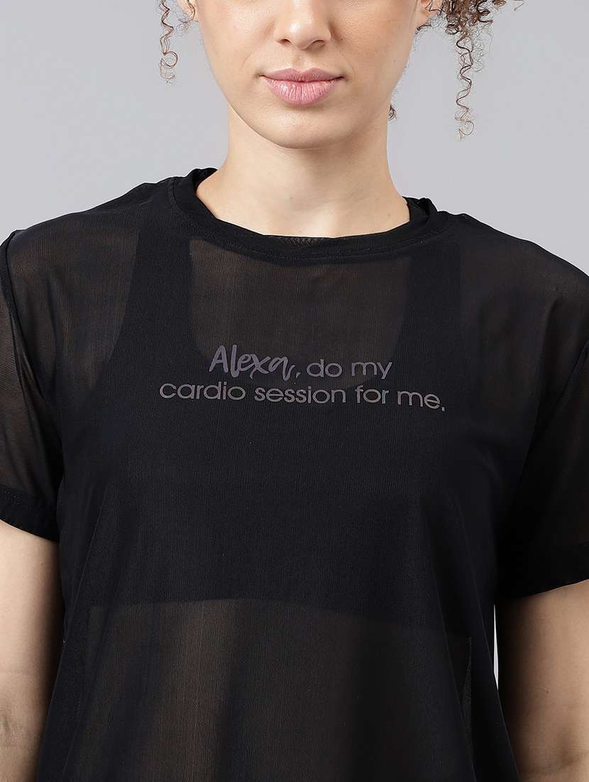 women typography printed relaxed fit dri-fit t-shirt - 21763176 -  Standard Image - 5