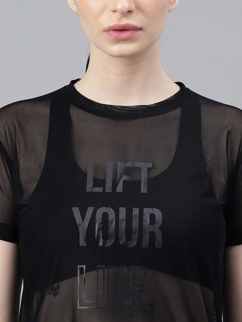 women typography printed relaxed fit dri-fit t-shirt - 21763183 -  Standard Image - 5