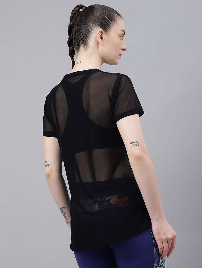 women typography printed relaxed fit dri-fit t-shirt - 21763184 -  Standard Image - 3