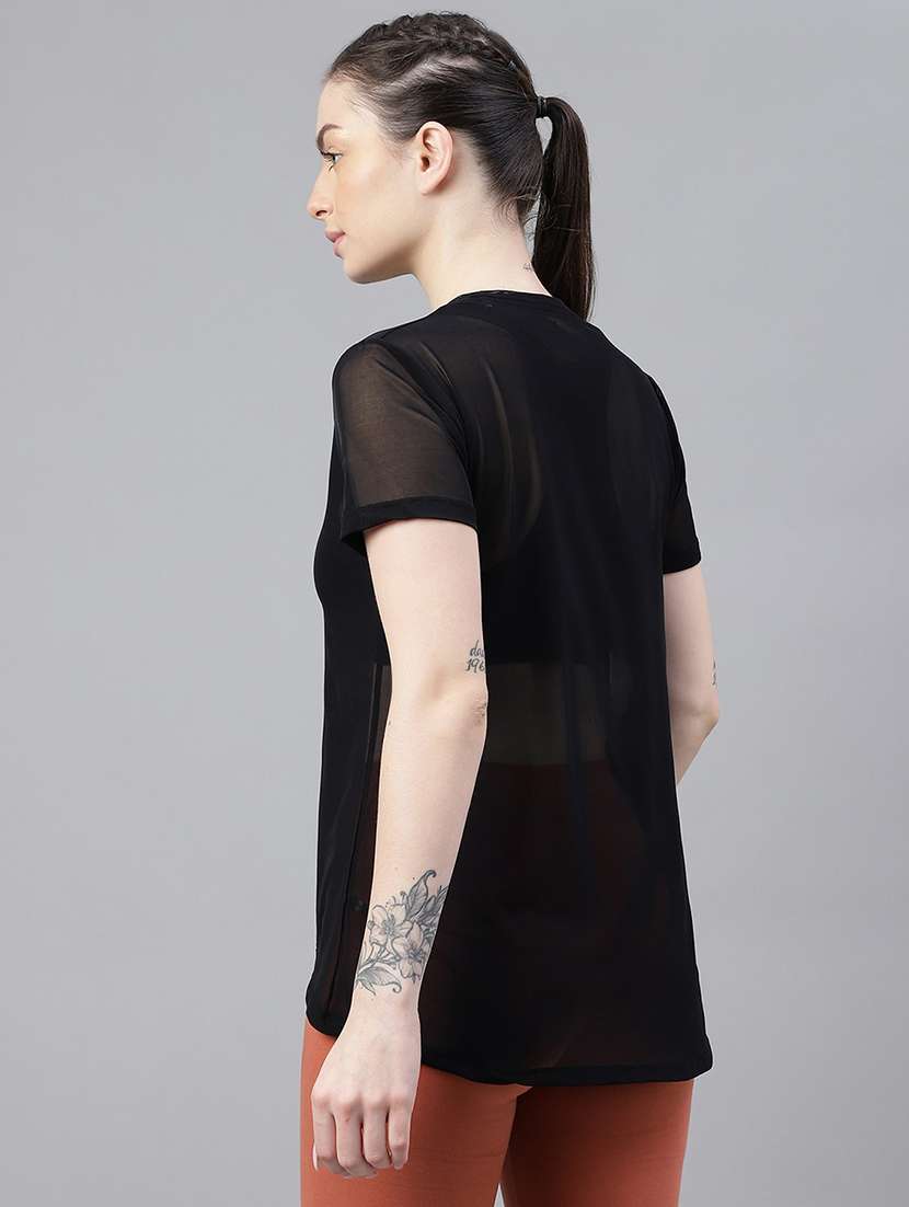 women typography printed relaxed fit dri-fit t-shirt - 21763185 -  Standard Image - 3