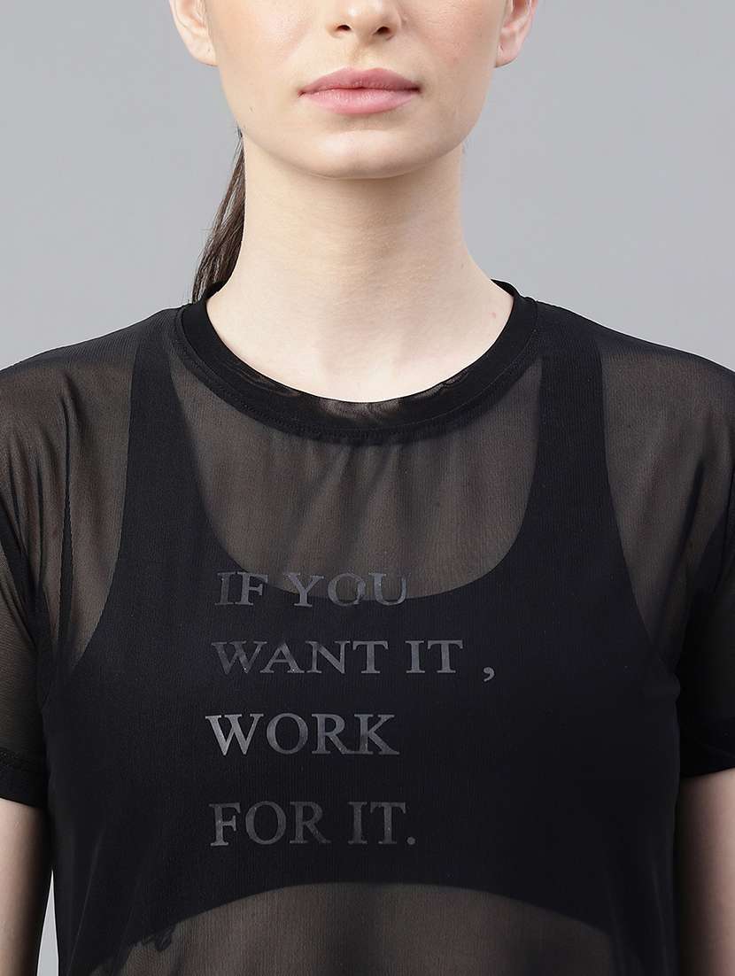 women typography printed relaxed fit dri-fit t-shirt - 21763185 -  Standard Image - 5