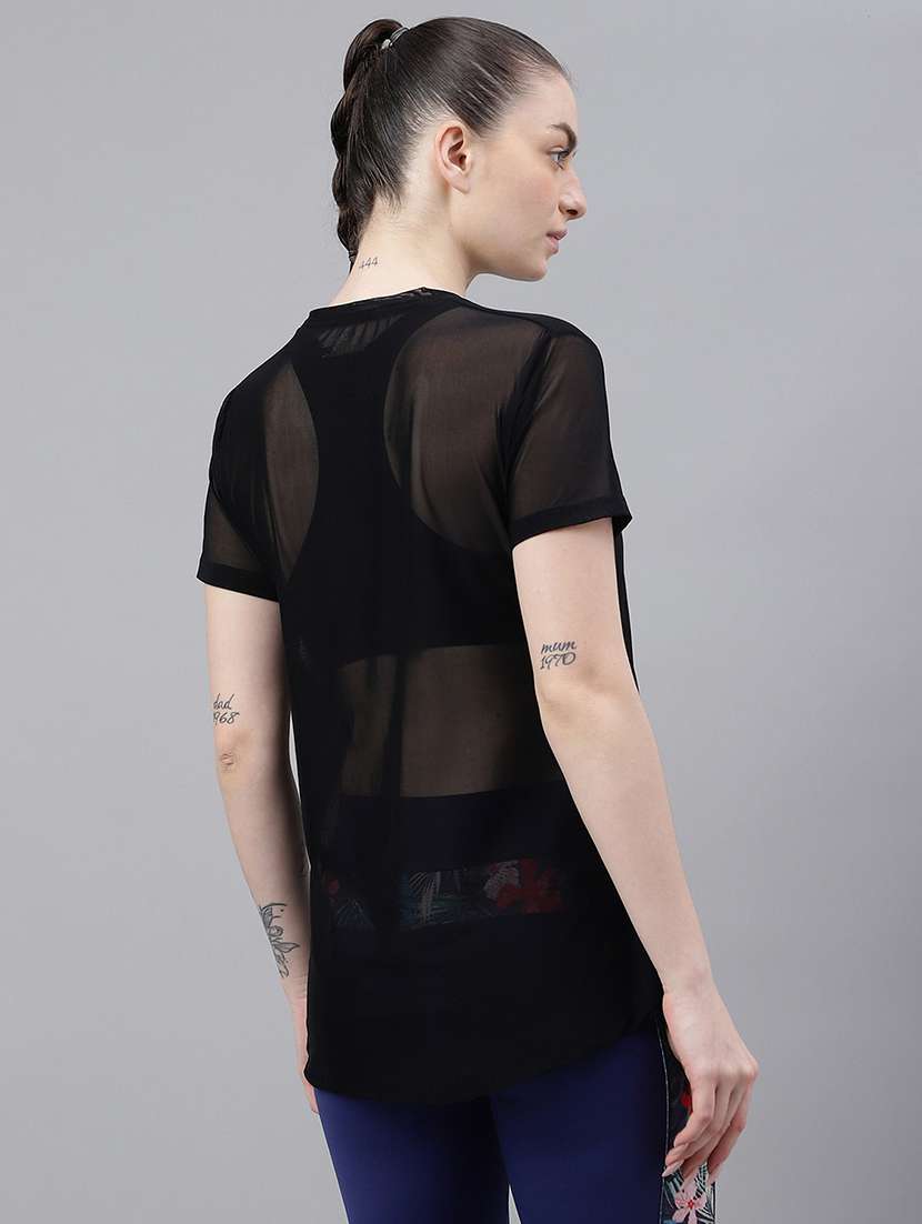 women typography printed relaxed fit dri-fit t-shirt - 21763186 -  Standard Image - 3