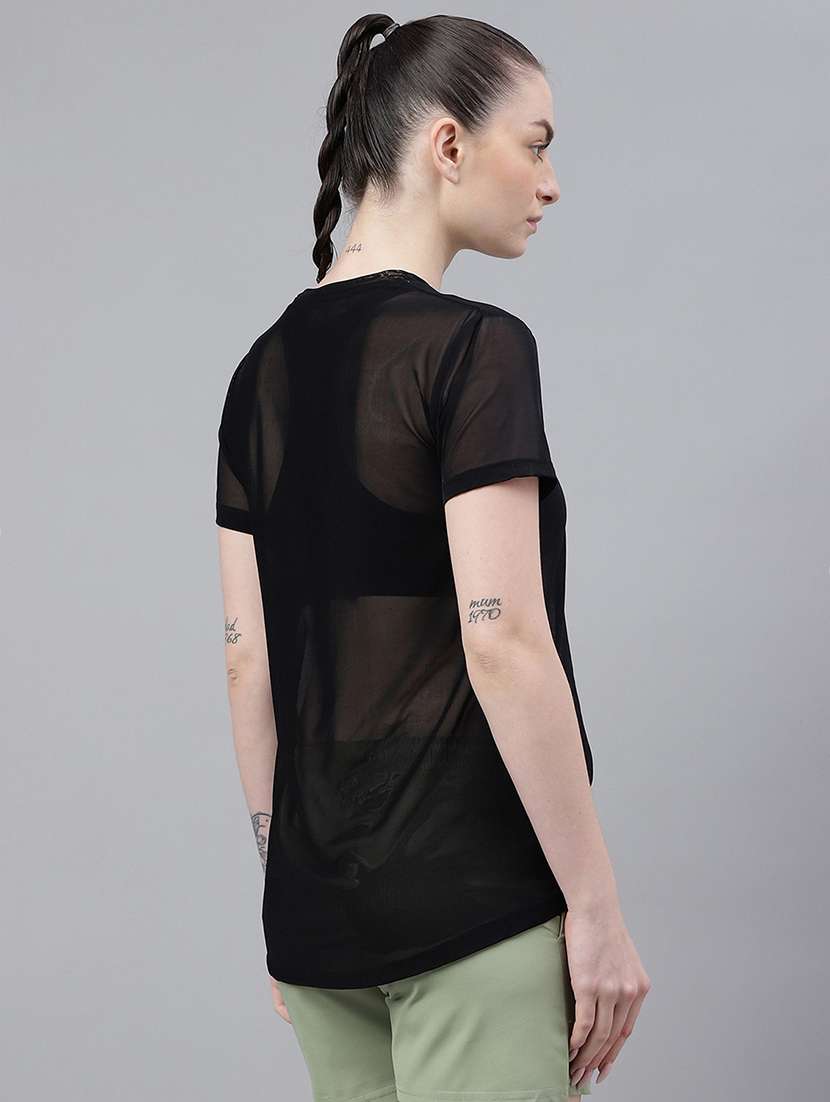 women typography printed relaxed fit dri-fit t-shirt - 21763190 -  Standard Image - 3