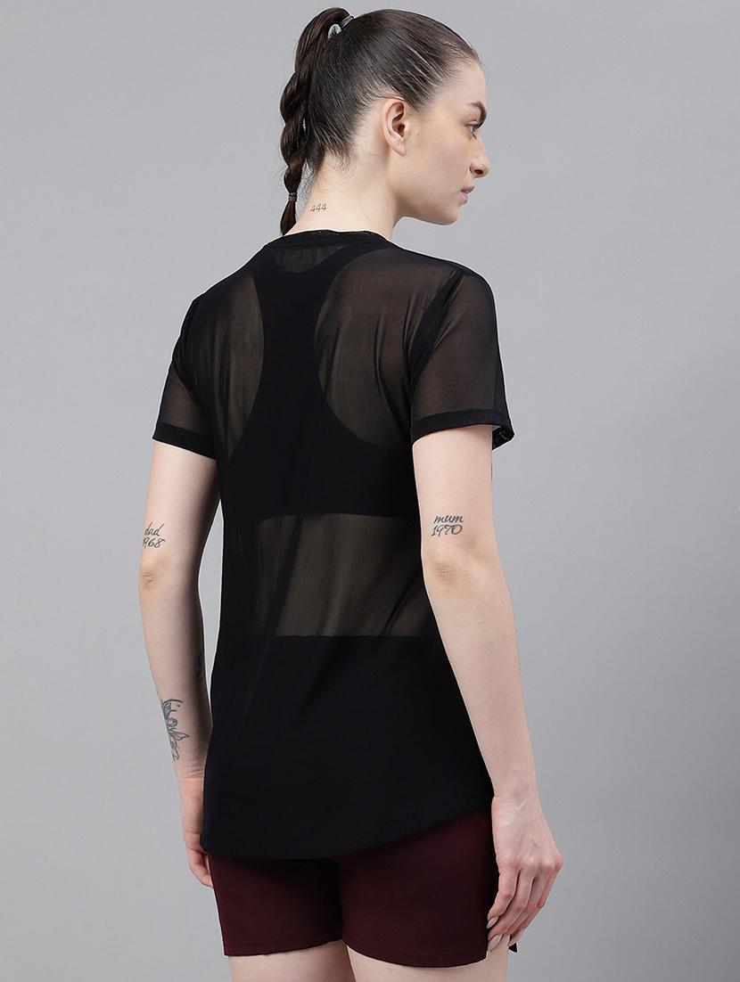 women typography printed relaxed fit dri-fit t-shirt - 21763191 - Standard Image - 3