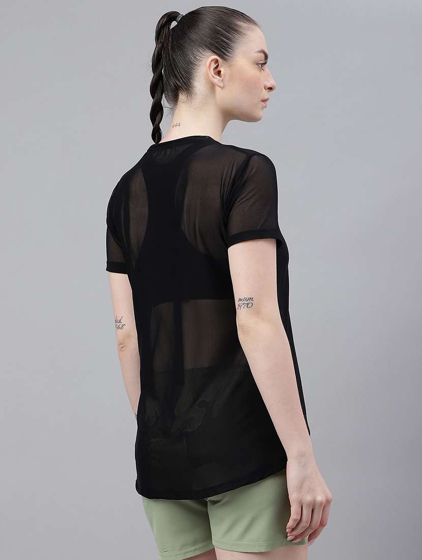 women typography printed relaxed fit dri-fit t-shirt - 21763193 - Standard Image - 3