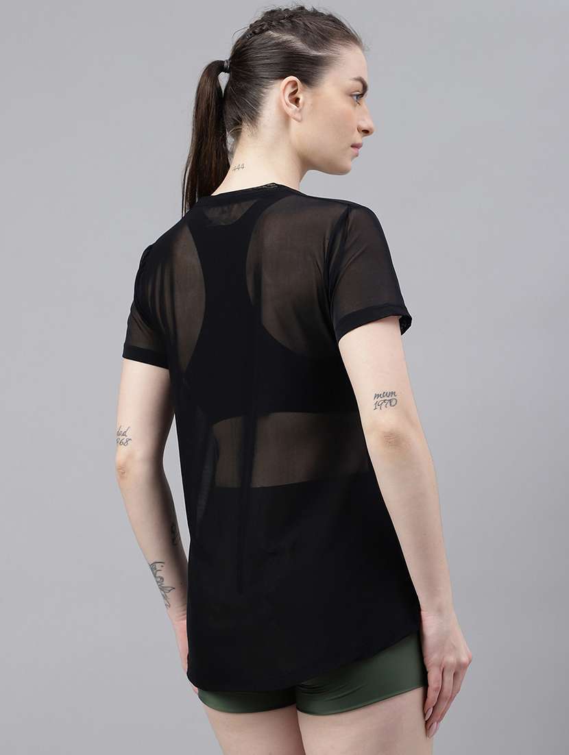 women typography printed relaxed fit dri-fit t-shirt - 21763195 -  Standard Image - 3