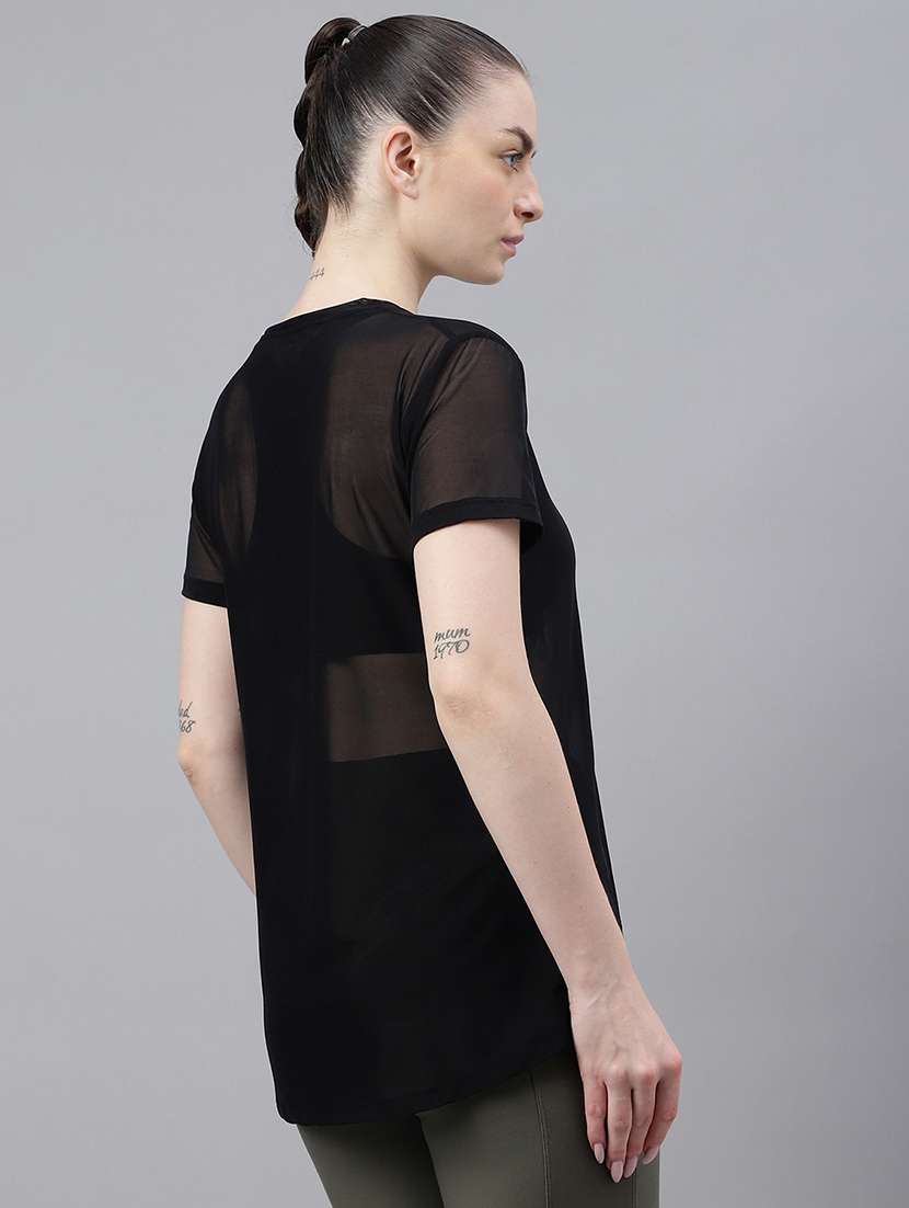 women typography printed relaxed fit dri-fit t-shirt - 21763200 -  Standard Image - 3