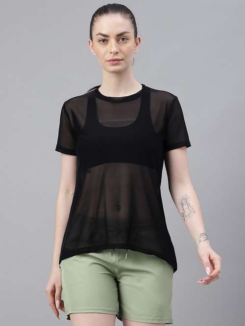 women typography printed relaxed fit dri-fit t-shirt - 21763202 -  Standard Image - 0