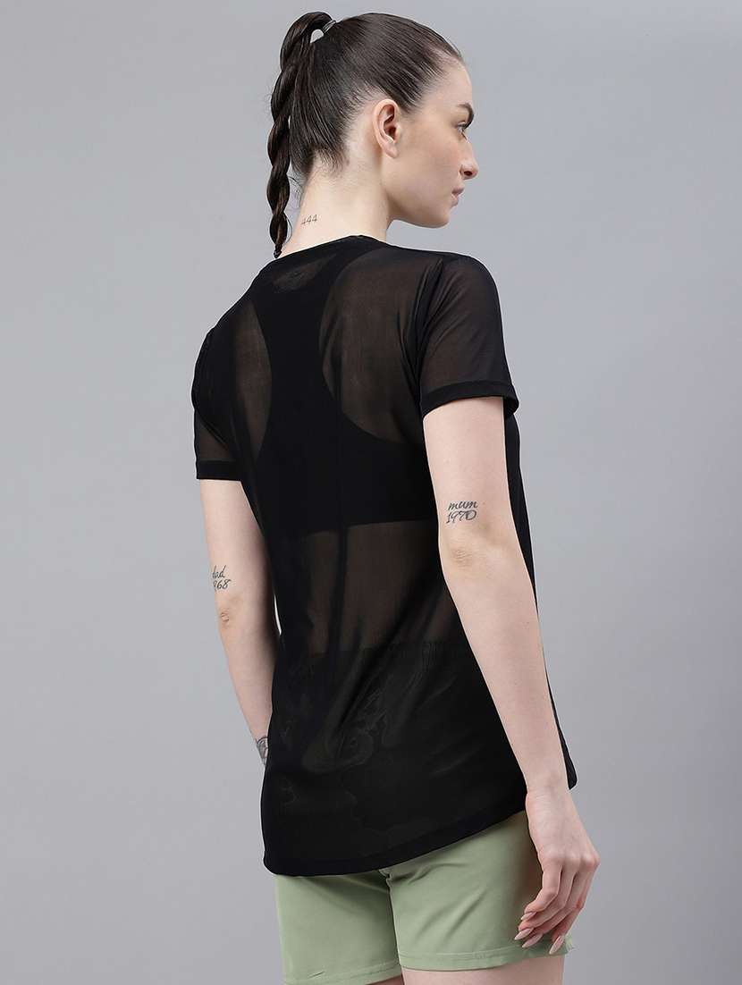 women typography printed relaxed fit dri-fit t-shirt - 21763202 -  Standard Image - 3