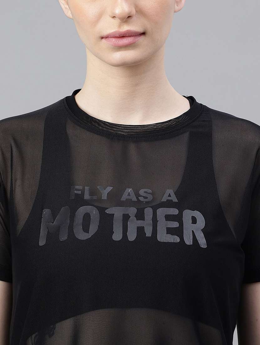 women typography printed relaxed fit dri-fit t-shirt - 21763203 - Standard Image - 5