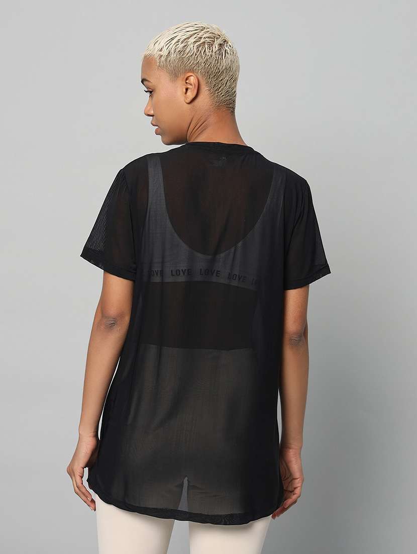 women typography printed relaxed fit dri-fit t-shirt - 21763209 -  Standard Image - 3