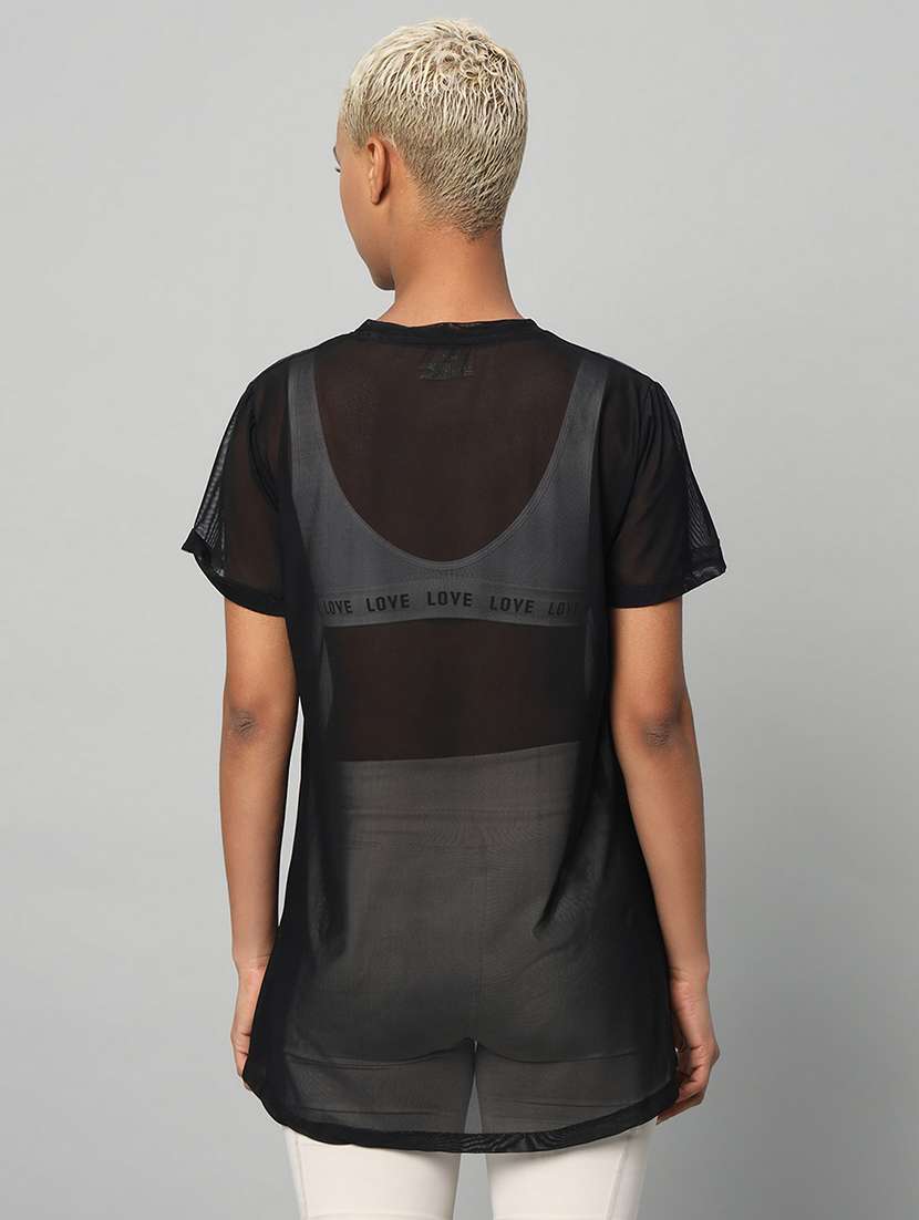 women typography printed relaxed fit dri-fit t-shirt - 21763212 -  Standard Image - 3