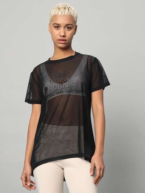 women typography printed relaxed fit dri-fit t-shirt - 21763218 -  Standard Image - 0