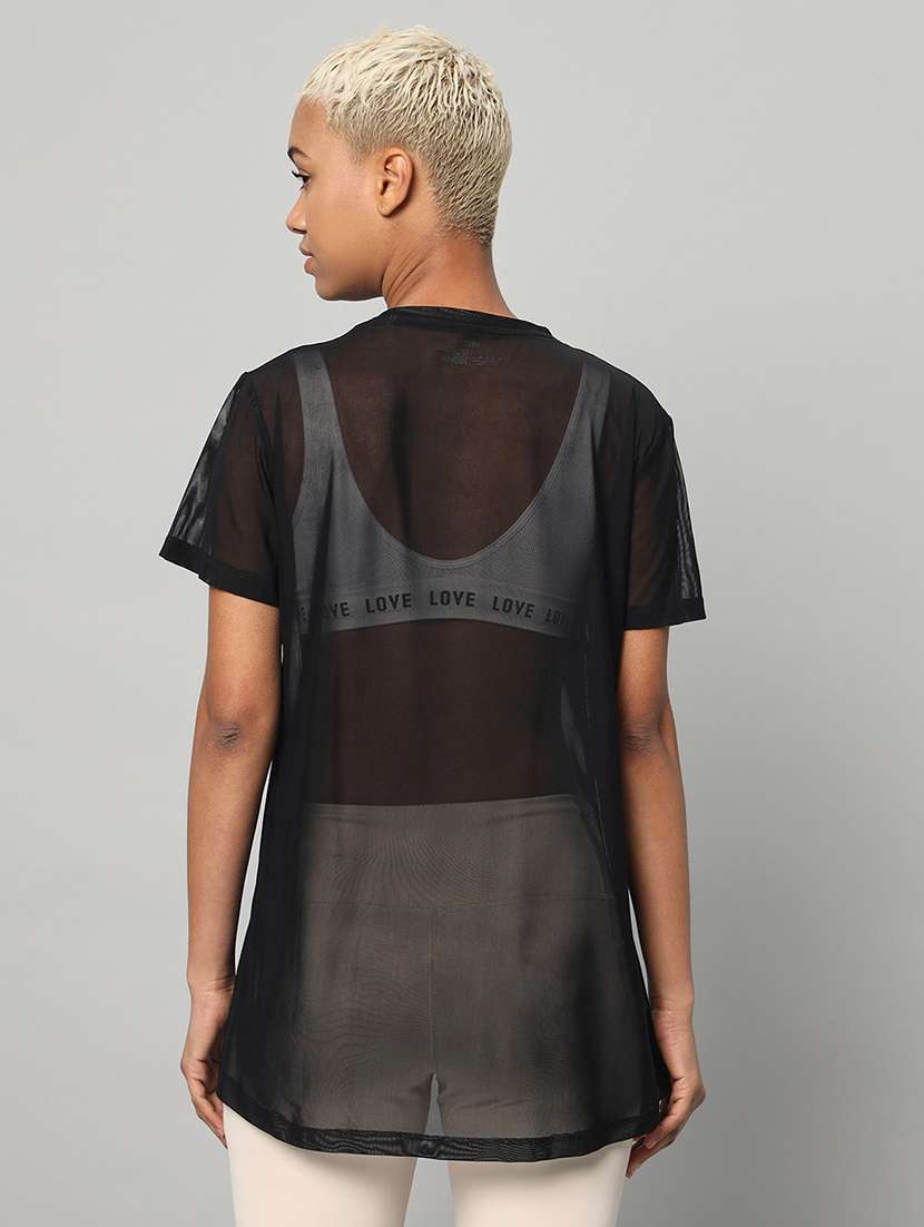 women typography printed relaxed fit dri-fit t-shirt - 21763218 -  Standard Image - 3