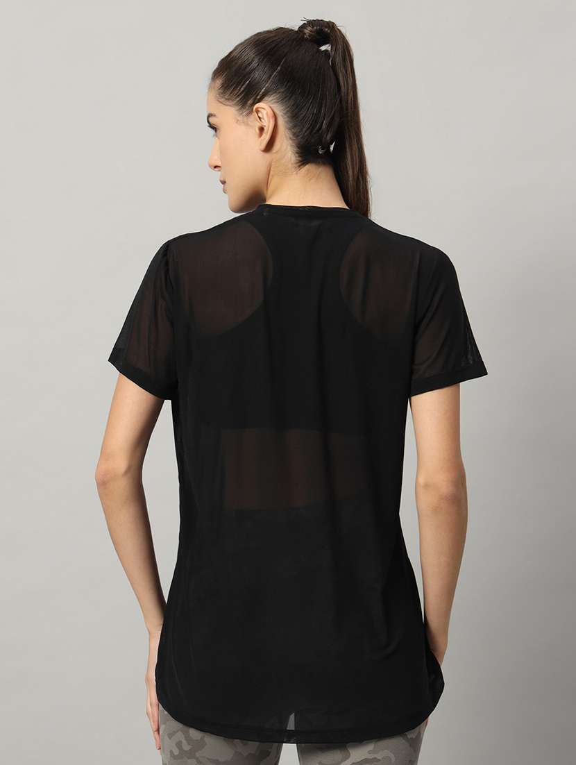 women typography printed relaxed fit dri-fit t-shirt - 21763231 - Standard Image - 3