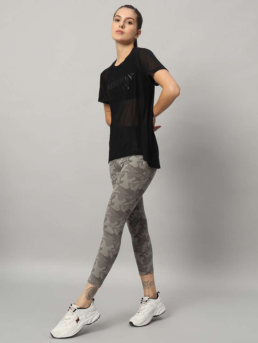 women typography printed relaxed fit dri-fit t-shirt - 21763231 - Standard Image - 5