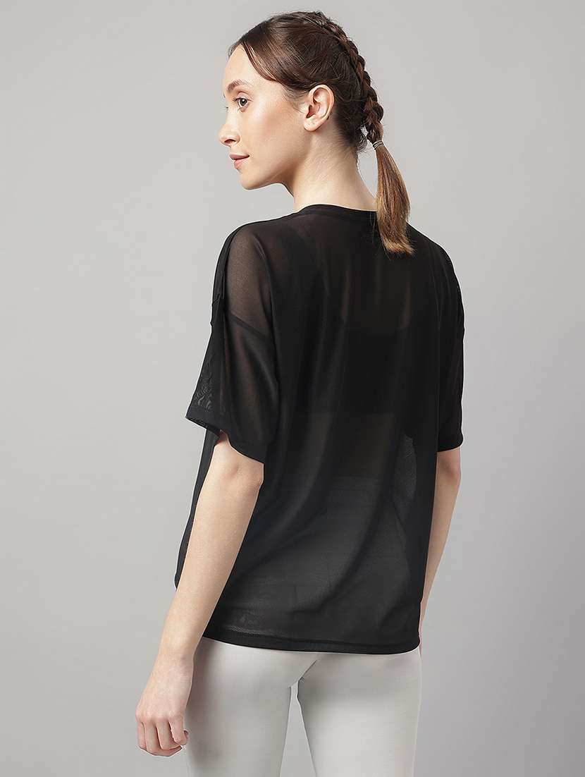 women typography printed relaxed fit dri-fit t-shirt - 21763233 -  Standard Image - 3