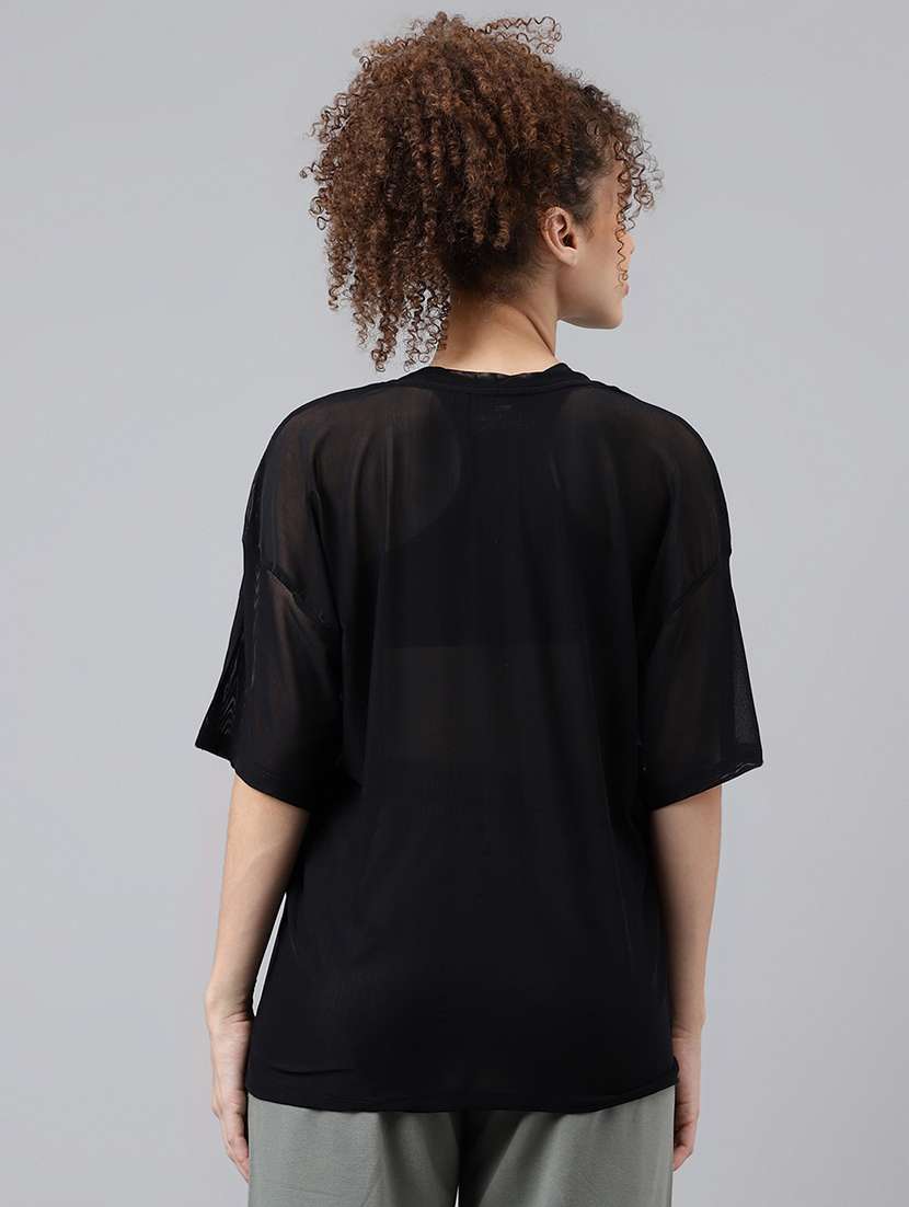 women typography printed relaxed fit dri-fit t-shirt - 21763235 -  Standard Image - 3