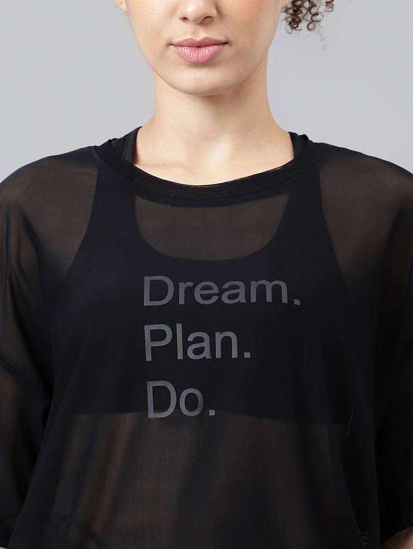 women typography printed relaxed fit dri-fit t-shirt - 21763235 -  Standard Image - 5