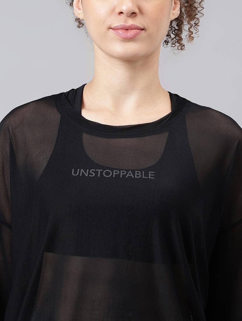 women typography printed relaxed fit dri-fit t-shirt - 21763236 - Standard Image - 5