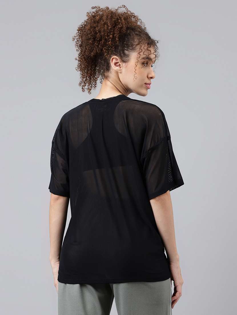 women typography printed relaxed fit dri-fit t-shirt - 21763239 -  Standard Image - 3