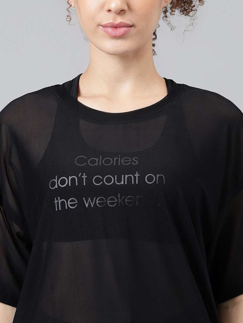 women typography printed relaxed fit dri-fit t-shirt - 21763239 -  Standard Image - 5