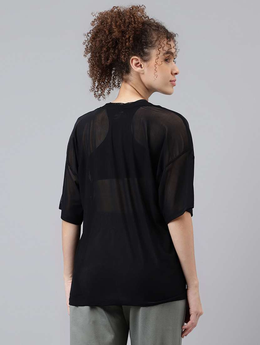 women typography printed relaxed fit dri-fit t-shirt - 21763240 -  Standard Image - 3