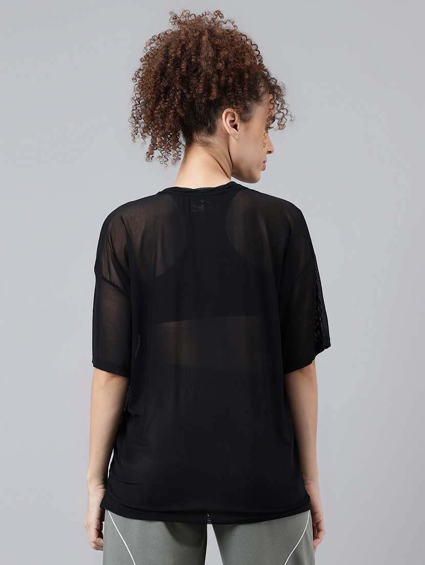 women typography printed relaxed fit dri-fit t-shirt - 21763242 -  Standard Image - 3