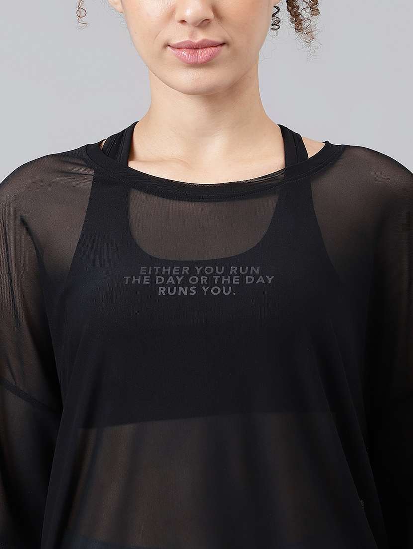 women typography printed relaxed fit dri-fit t-shirt - 21763248 -  Standard Image - 5