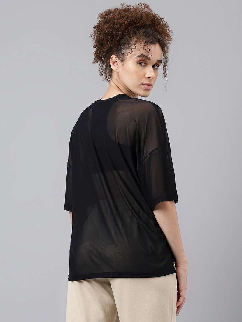 women typography printed relaxed fit dri-fit t-shirt - 21763249 -  Standard Image - 3