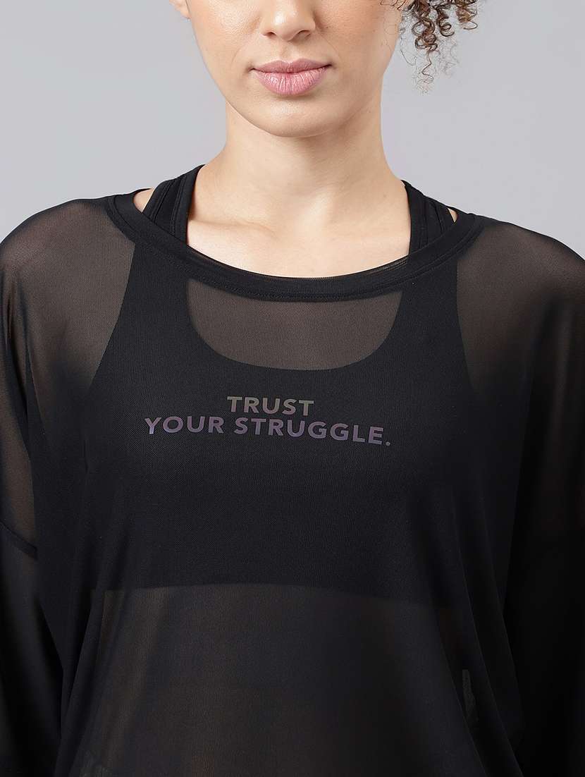 women typography printed relaxed fit dri-fit t-shirt - 21763249 -  Standard Image - 5