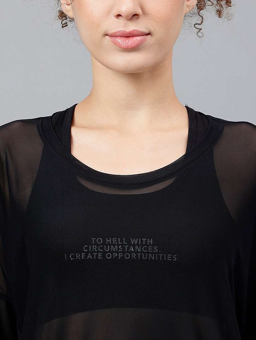 women typography printed relaxed fit dri-fit t-shirt - 21763250 - Standard Image - 5