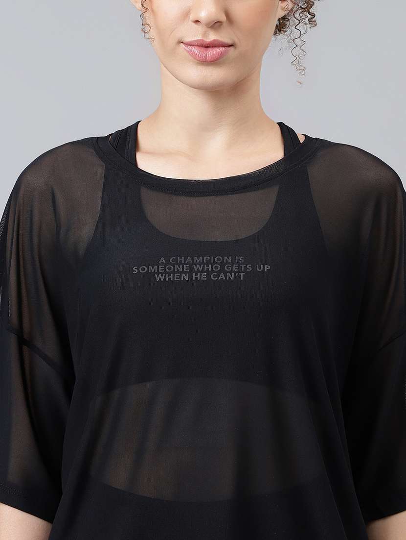 women typography printed relaxed fit dri-fit t-shirt - 21763251 -  Standard Image - 5