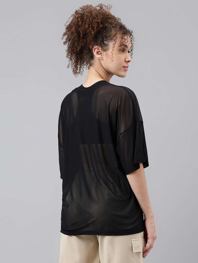 women typography printed relaxed fit dri-fit t-shirt - 21763253 -  Standard Image - 3