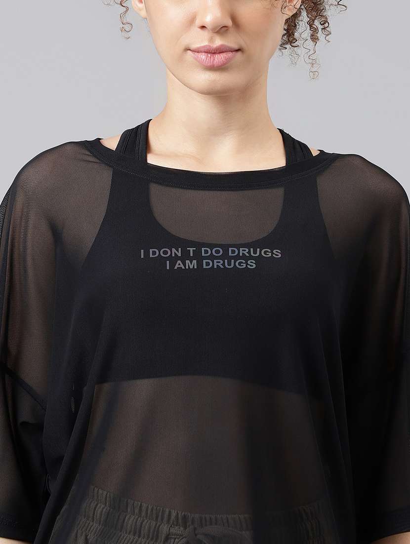 women typography printed relaxed fit dri-fit t-shirt - 21763253 -  Standard Image - 5