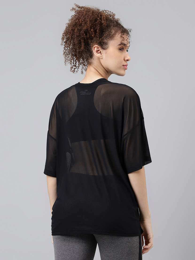 women typography printed relaxed fit dri-fit t-shirt - 21763255 -  Standard Image - 3