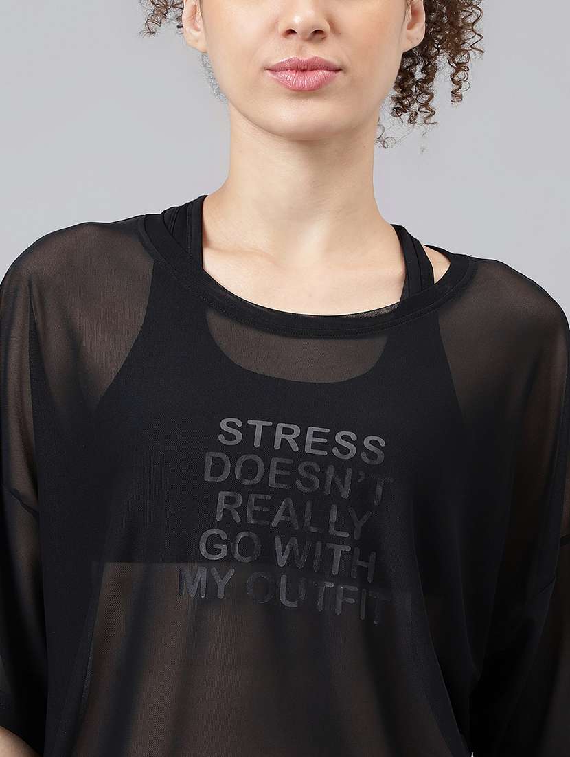 women typography printed relaxed fit dri-fit t-shirt - 21763255 -  Standard Image - 5