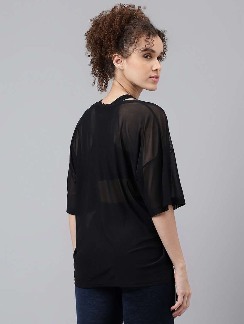 women typography printed relaxed fit dri-fit t-shirt - 21763256 -  Standard Image - 3