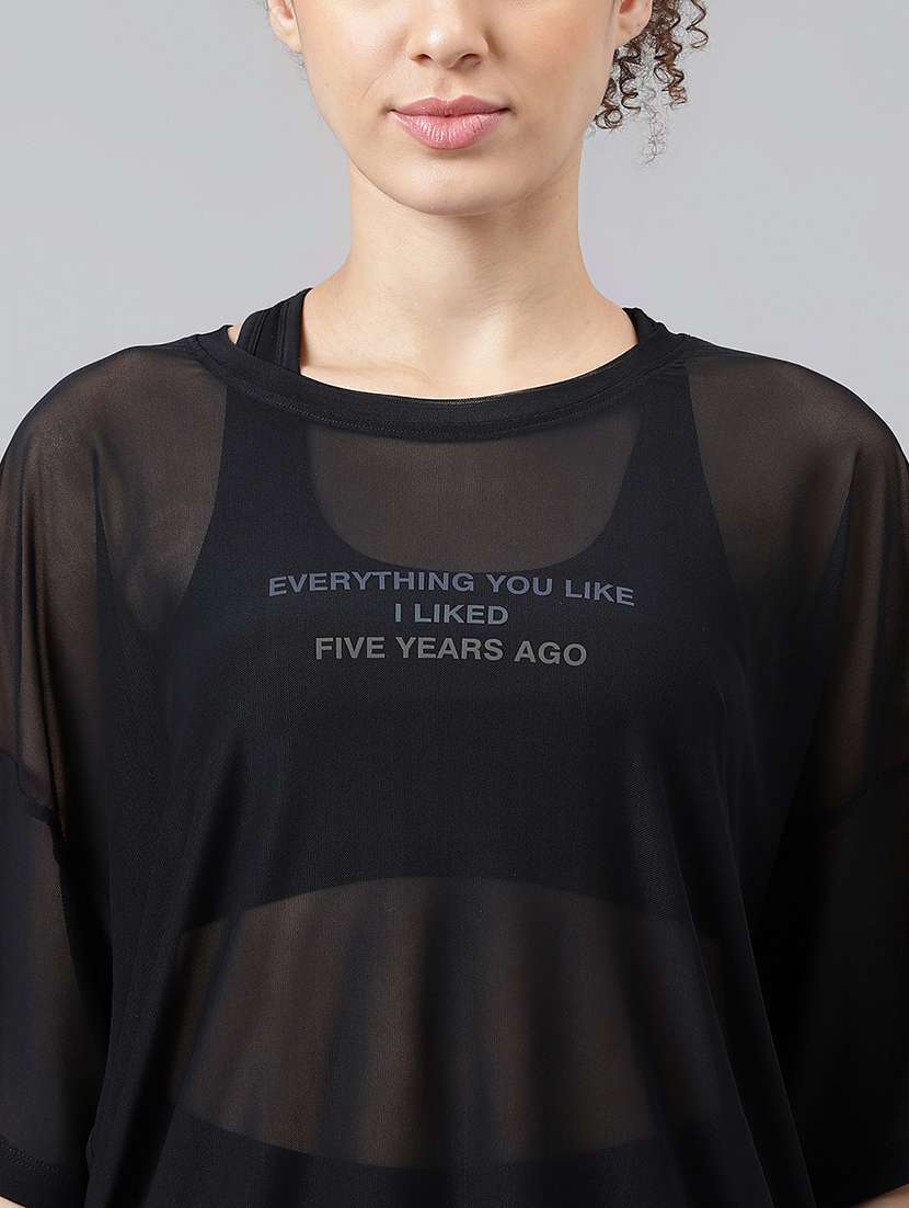 women typography printed relaxed fit dri-fit t-shirt - 21763256 -  Standard Image - 5