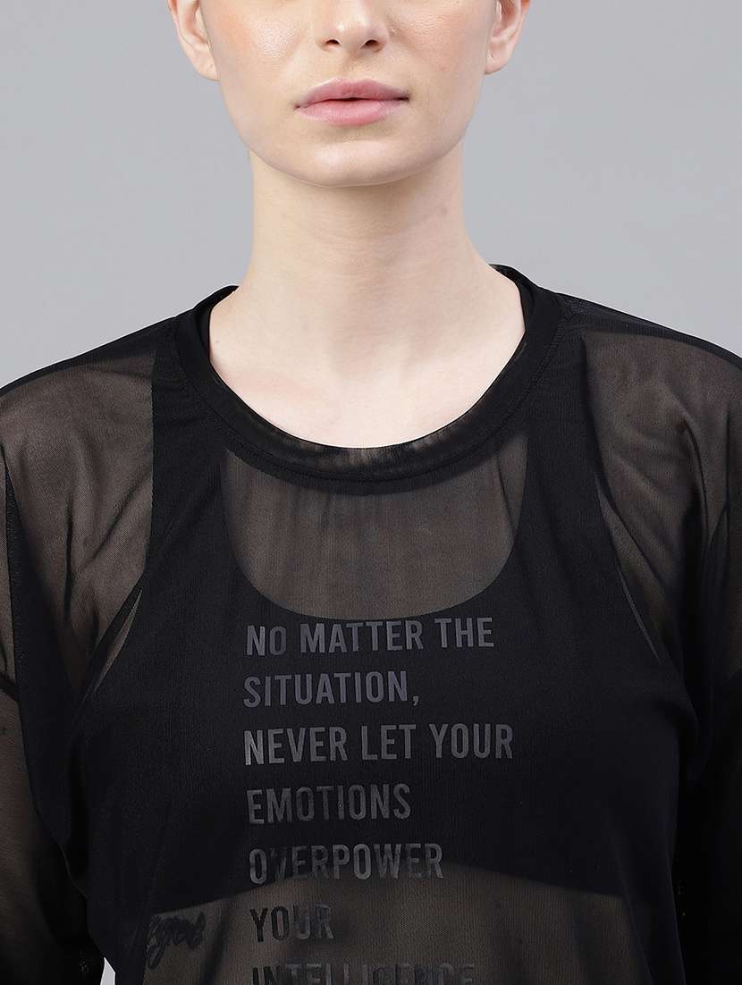 women typography printed relaxed fit dri-fit t-shirt - 21763259 -  Standard Image - 5