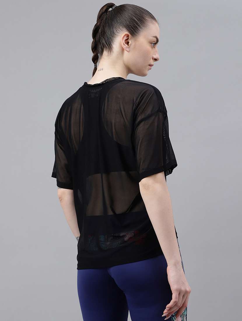 women typography printed relaxed fit dri-fit t-shirt - 21763260 -  Standard Image - 3