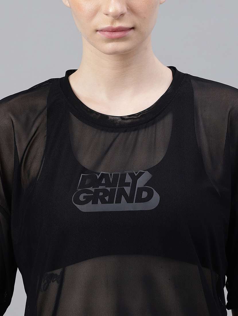 women typography printed relaxed fit dri-fit t-shirt - 21763260 -  Standard Image - 5