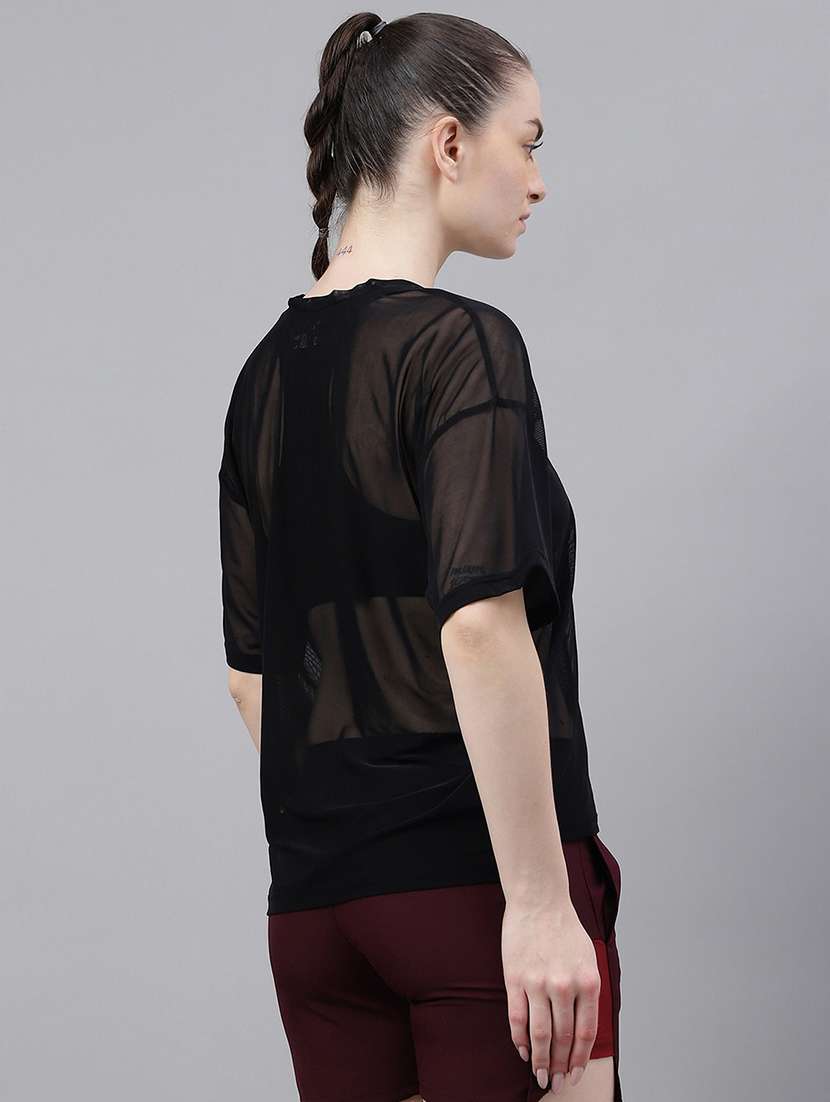 women typography printed relaxed fit dri-fit t-shirt - 21763261 -  Standard Image - 3