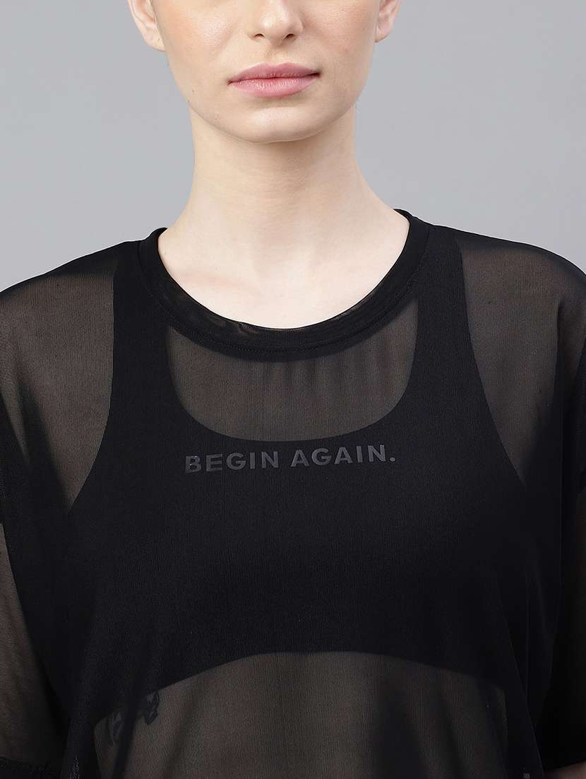 women typography printed relaxed fit dri-fit t-shirt - 21763264 -  Standard Image - 5